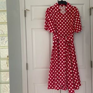 Red and white polka dot dress. Perfect for an everyday 50’s vibe or costume.